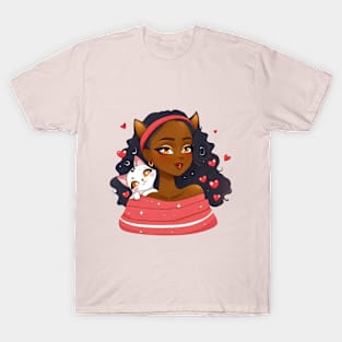 girl and cat T-Shirt